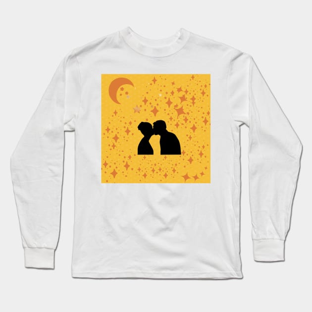 Kissing couple Long Sleeve T-Shirt by Avivacreations